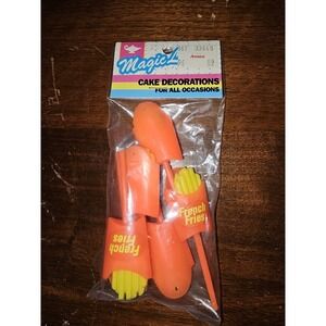 Vintage Magic Line French Fries Cake Decoration Topper cupcake